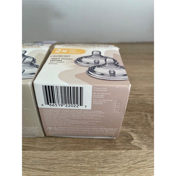 Three Pack of Tommee Tippee Closer to Nature Baby Bottle Nipples 3m+ & 0m+ - Picture 12 of 12